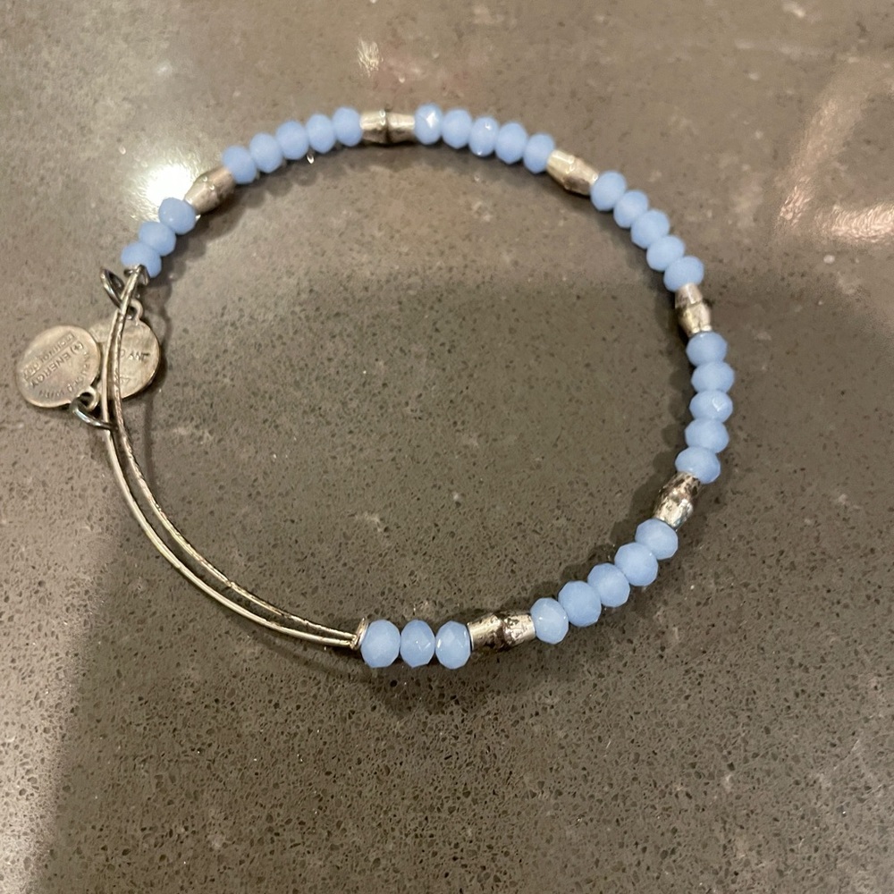 Alex and Ani Light Blue Stone Bangle. Retired. Only worn once!